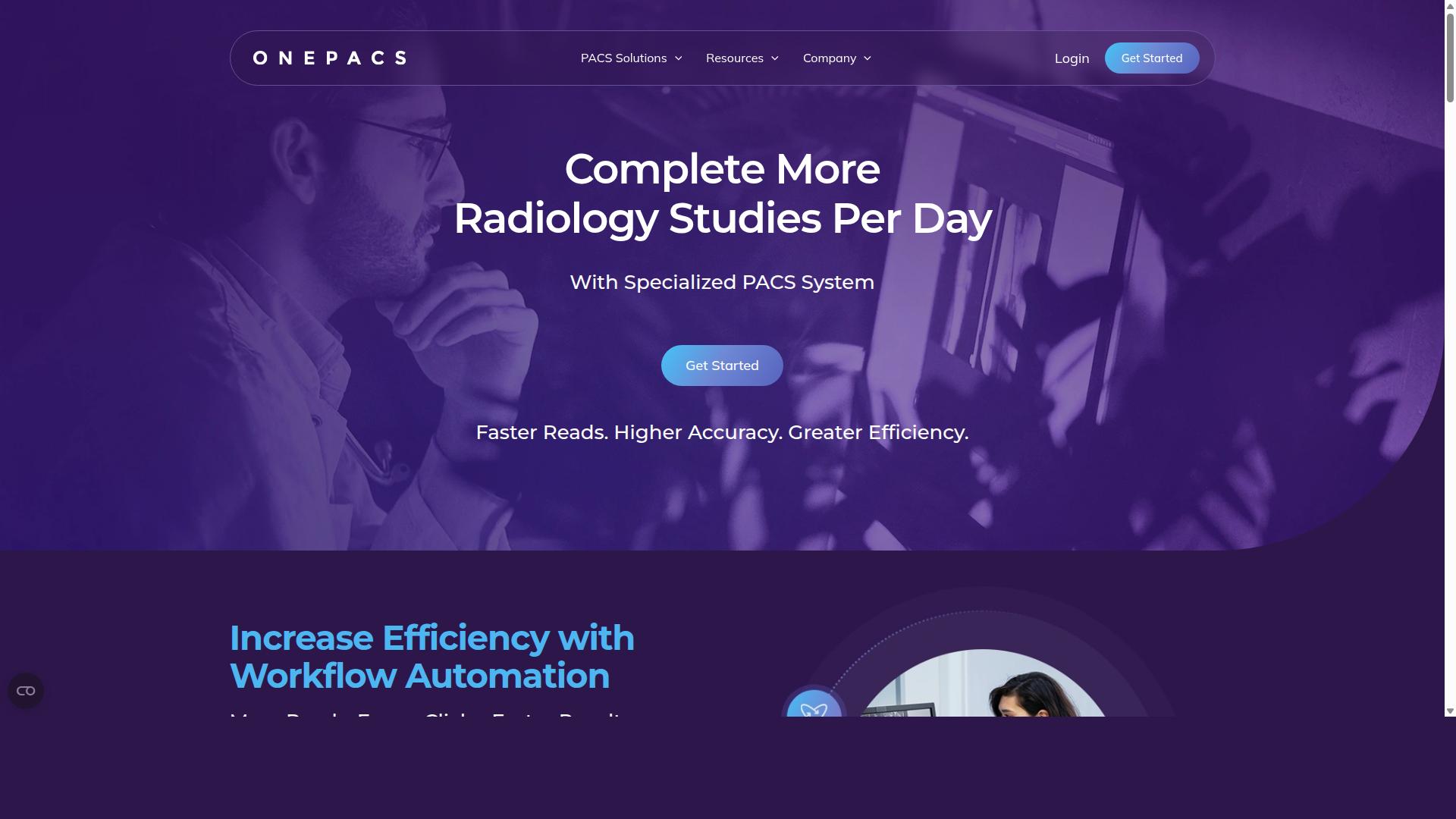 OnePacs website